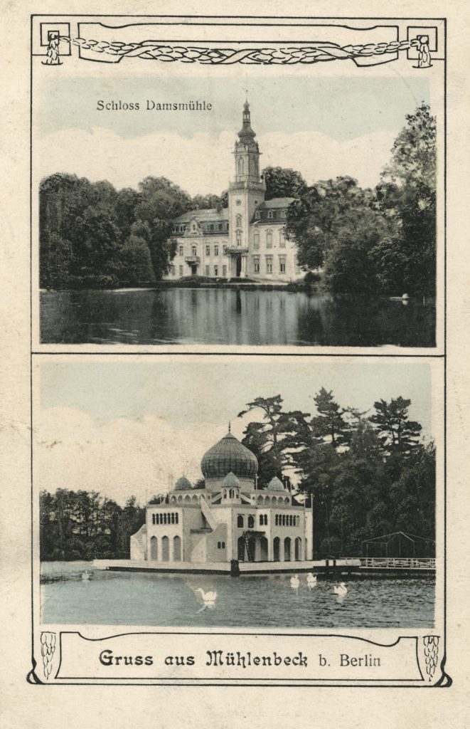 Ansichtskarte von Schloss Dammsmühle aus dem Jahr 1912